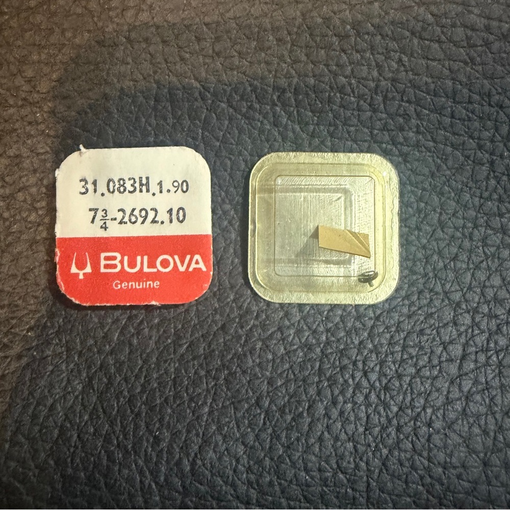 NOS Bulova Watch Part #31.083 H.1,90/7 3/4 2692.10. Authentic Bulova component.